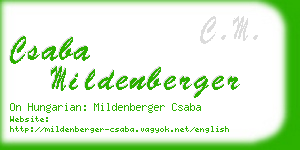 csaba mildenberger business card